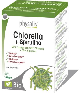 Physalis Chlorella y espirulina bio 200 comprimidos