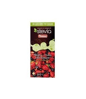 CHOCOLATE NEGRO CON FRUTOS DEL BOSQUE CON STEVIA, 125 g